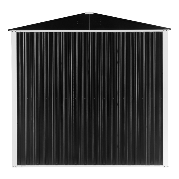 6 x 4 FT Outdoor Storage Shed, Metal Garden Storage House with Double Sliding Doors for Backyard Outdoor Patio, Black