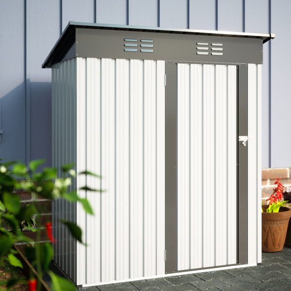 5 ft. W x 3 ft. D Garden Tool Storage Shed Outdoor Metal Shed