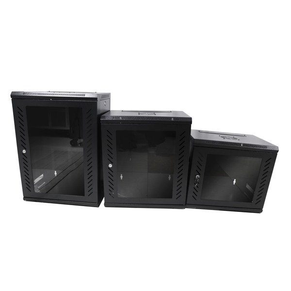 Steel network cabinet 15U with fan, self-contained