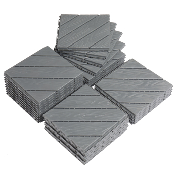 Plastic Interlocking Deck Tiles, 9 Pack, 11.8\\"x11.8\\" Waterproof Flooring Tiles for Indoor and Outdoor, Patio Floor Decking Tiles for Porch Poolside Balcony Backyard, Dark Grey