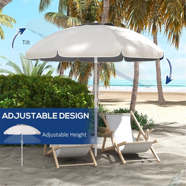 Outdoor beach umbrella-Cream White (Swiship-Ship)（Prohibited by WalMart）