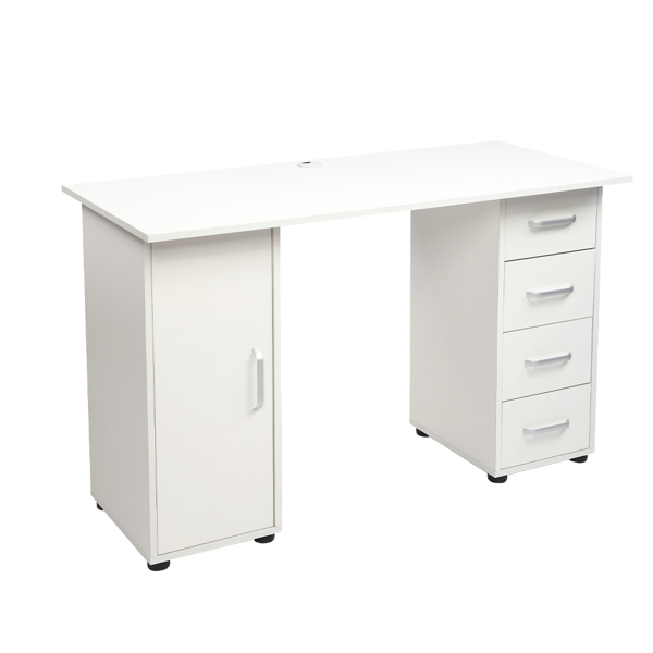 One Door Four Drawers Computer Desk White