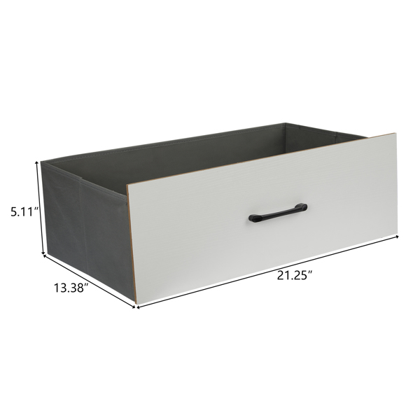 [FCH] 4-Drawer Cabinet, Veneered Fabric Drawer Storage Cabinet, White
