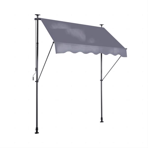 Manual Retractable Awning Canopy-78'' Non-Screw Outdoor Sun Shade Cover with UV Protection [Sale to Temu is Banned.Weekend can not be shipped, order with caution]