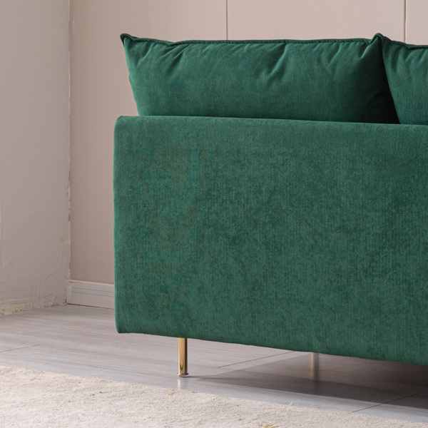 Modern Armless Loveseat Couch,Armless Settee Bench,Emerald Cotton Linen-59.8'' 