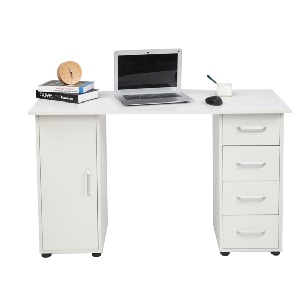 One Door Four Drawers Computer Desk White