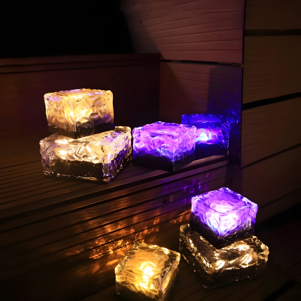Outdoor Solar Lights for Charming Yard Glow / set of 6,Ice Brick Light