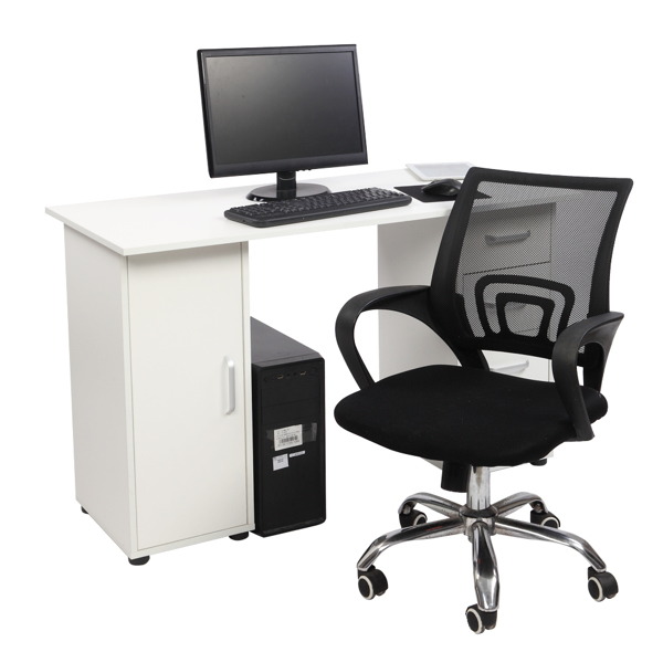 One Door Four Drawers Computer Desk White