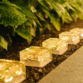 Outdoor Solar Lights for Charming Yard Glow / set of 6,Ice Brick Light