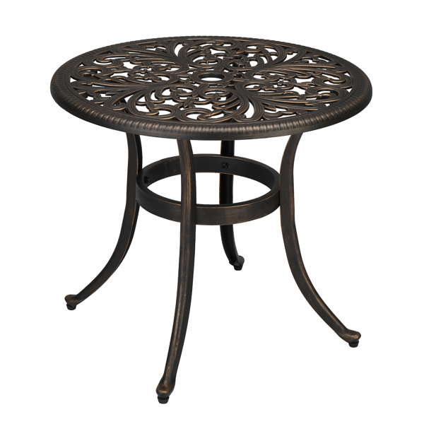 23.6inch Phoenix Table Round Garden Cast Aluminum Table Bronze