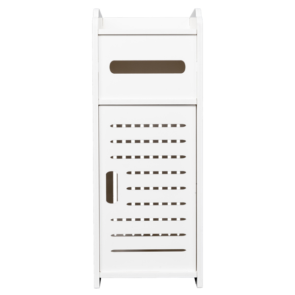 Bathroom Storage Cabinet with One Door Model Two White
