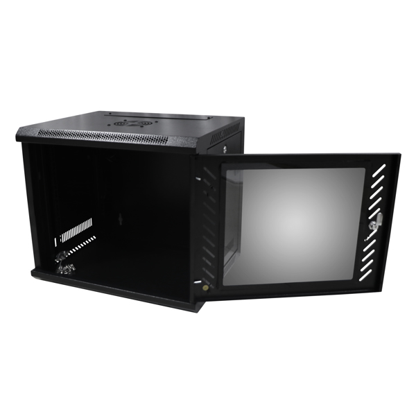 Steel network cabinet 9U with fan, self-contained