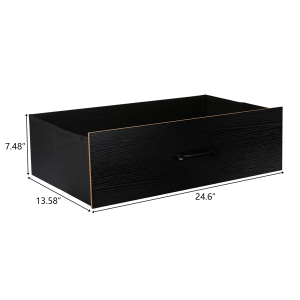 [] 3-Layer 6-Drawer Cabinet, Veneered Fabric Drawer Storage Cabinet, Black