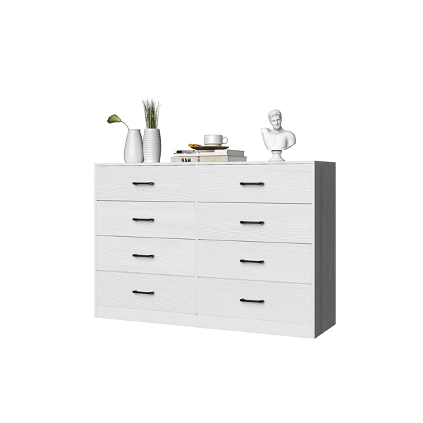 [] 34-Layer 8-Drawer Cabinet, Veneered Fabric Drawer Storage Cabinet, White