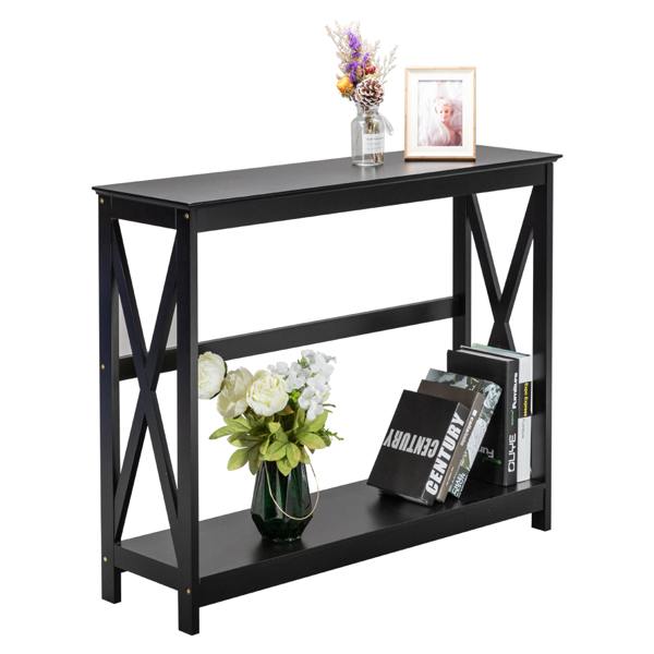 Side Cross Porch Table Black