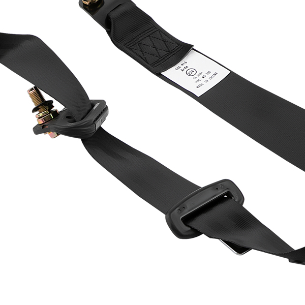2pcs Seat Belt 3 Point Universal Retractable Safety Belt Black