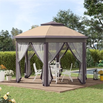 Pop Up Gazeb Party Tent-Coffee and Beige