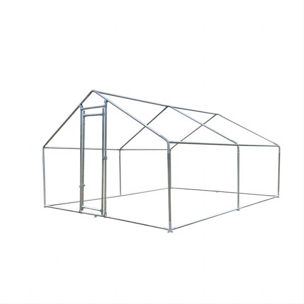 9.8'L x 13.1'W Large Chicken Coop Metal Chicken Run Walk-in Poultry Cage Spire-Shaped with Waterproof and Anti-Ultraviolet Cover and Lockable Door [Sale to Temu is Banned.Weekend can not be shipped, o