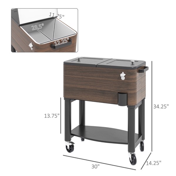 Outdoor Party Cooler Cart (Swiship-Ship)（Prohibited by WalMart）