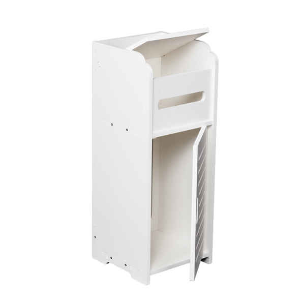 Bathroom Storage Cabinet with One Door Model Two White
