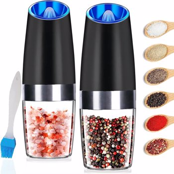 2pcs Pepper Mill Electric, Electric Salt and Pepper Mills, Spice Mill