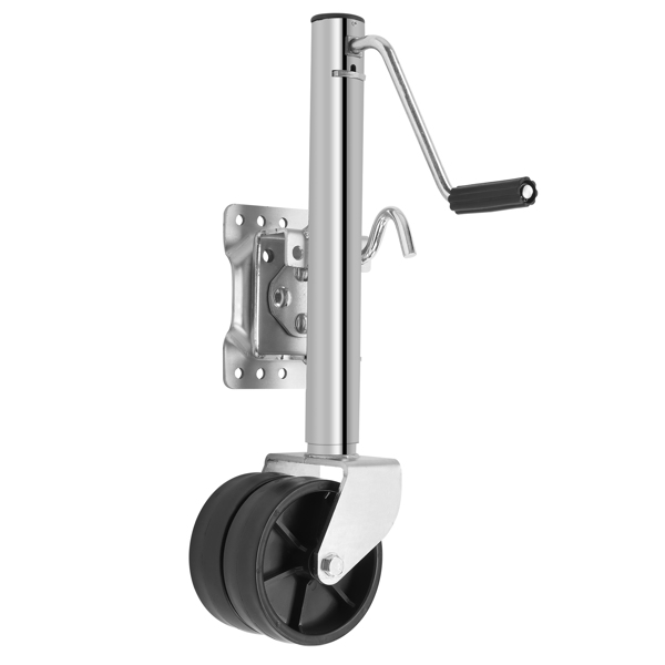 6-inch Dual Wheels Trailer Jack, 1500 lbs, for RV, Boat, Trailer and More, Sliver
