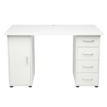 One Door Four Drawers Computer Desk White