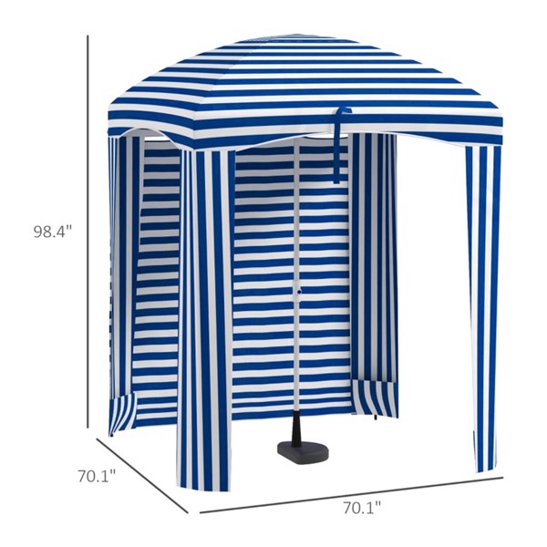 Outdoor Umbrella-Blue White (Swiship-Ship)（Prohibited by WalMart）