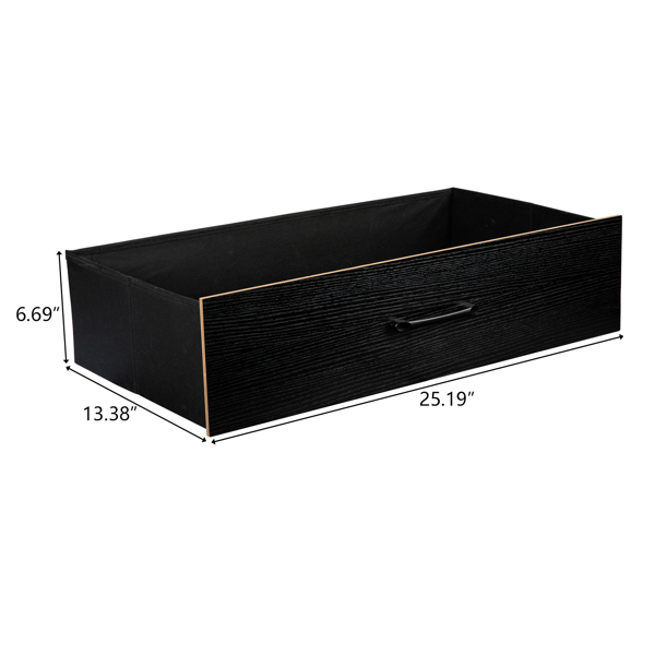 [] 3-Layer 6-Drawer Cabinet, Veneered Fabric Drawer Storage Cabinet, Black