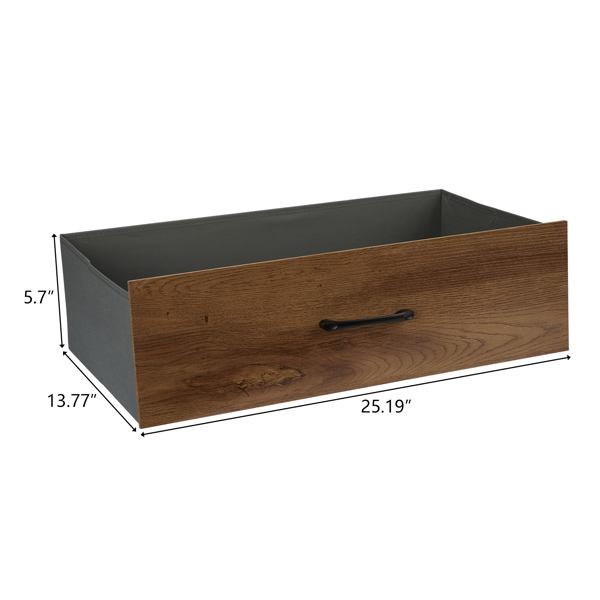 [] 5-Drawer Cabinet, Veneered Fabric Drawer Storage Cabinet, Wood