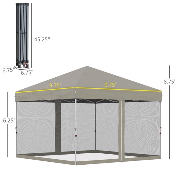 10' x 10' Pop Up Canopy Tent-Beige