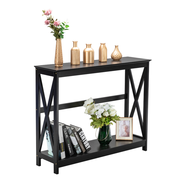 Side Cross Porch Table Black