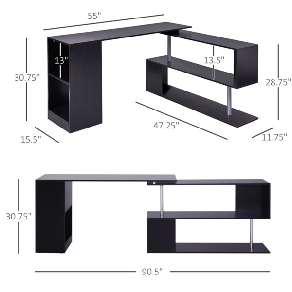 Computer Desk L-Shaped-Black ( Amazon Shipping)（Prohibited by WalMart）