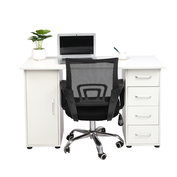 One Door Four Drawers Computer Desk White