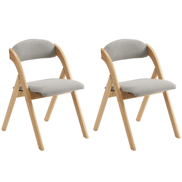 2 Pack Wooden Folding Chairs with Padded Seat and Back, Modern Dining Chairs Extra Chair for Guests Living Room Office Wedding Party