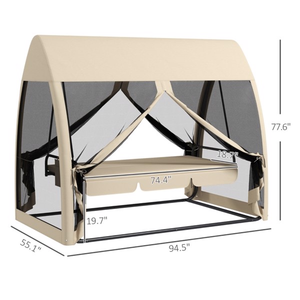 Garden rocking chair with canopy (Swiship-Ship)（Prohibited by WalMart）