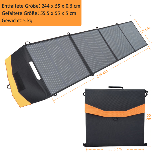 foldable solar panel solar panel 200W, off-grid power supply for outdoor adventure and backup power