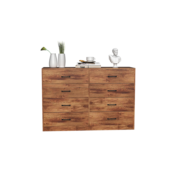 [FCH] 4-Layer 8-Drawer Cabinet, Veneered Fabric Drawer Storage Cabinet, Wood