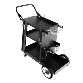 Welding Cart Heavy Duty, Mig Tig Welder Cart for Plasma Cutting Machine with 3-Tier Shelf, Side Hooks and Tank Storage (FBA发货）