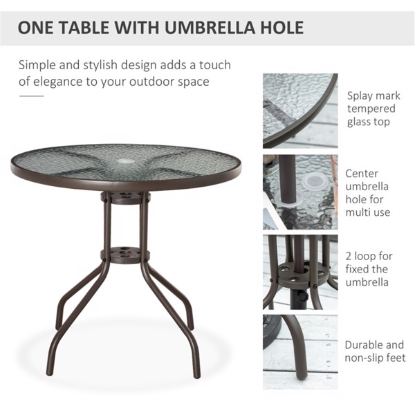 Outdoor dining table and chair package with umbrella (Swiship-Ship)（Prohibited by WalMart）