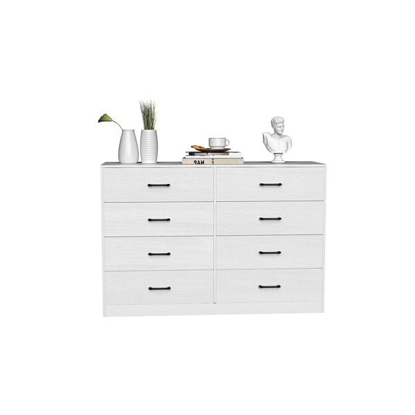 [] 34-Layer 8-Drawer Cabinet, Veneered Fabric Drawer Storage Cabinet, White