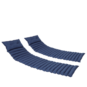 2 PCS Set Outdoor Lounge Chair Cushion Replacement Patio Seat Cushion ，NAVY BLUE