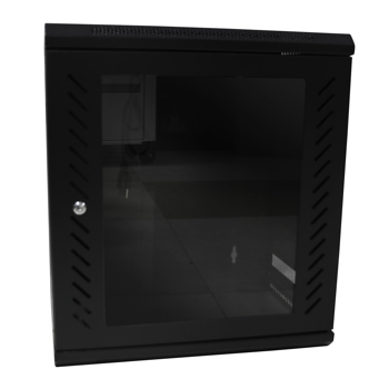 Steel network cabinet 12U with fan, self-contained