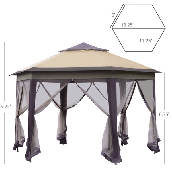 Pop Up Gazeb Party Tent-Coffee and Beige