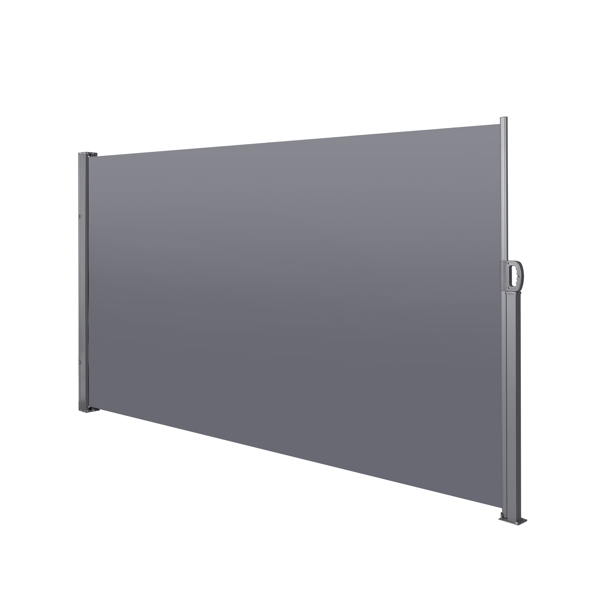 138" x 71" Retractable Side Screen Awning, UV Resistant and Waterproof Patio Privacy Screen,Dark Grey [Sale to Temu is Banned.Weekend can not be shipped, order with caution]