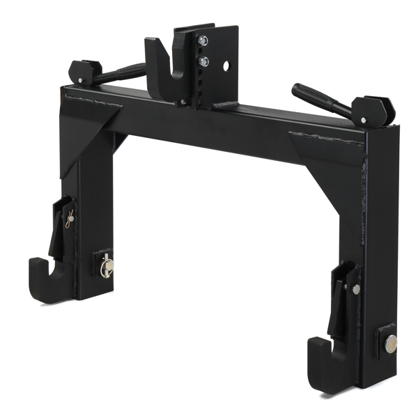 3 Pt Quick Hitch Adapter For Category 1 & 2 W/ Adjustable Bolt Tractor 3000lb,Black