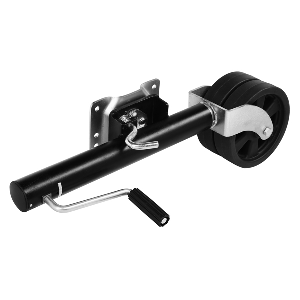 6-inch Dual Wheels Trailer Jack, 1500 lbs, for RV, Boat, Trailer and More, Black 