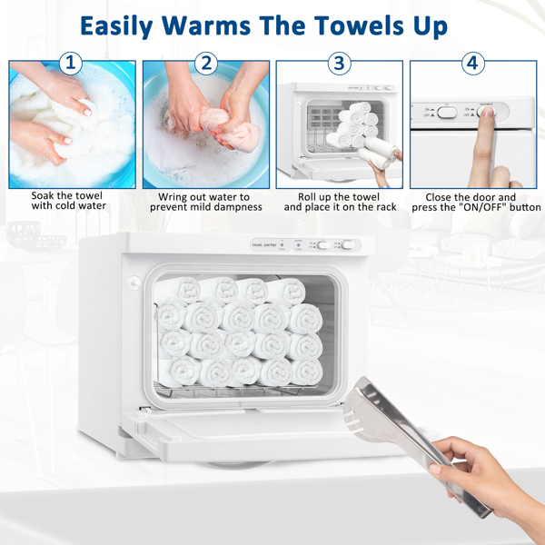 Hot Towel Warmer for Facials Massage, Esthetician Towel Heating Cabinet White, Aluminum Chamber, Salon Beauty Spa Barbershop Equipment 