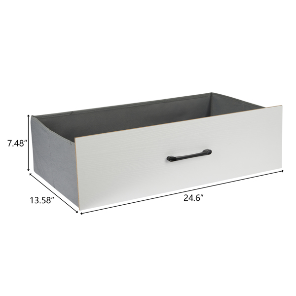 [FCH] 3-Layer 6-Drawer Cabinet, Veneered Fabric Drawer Storage Cabinet, White