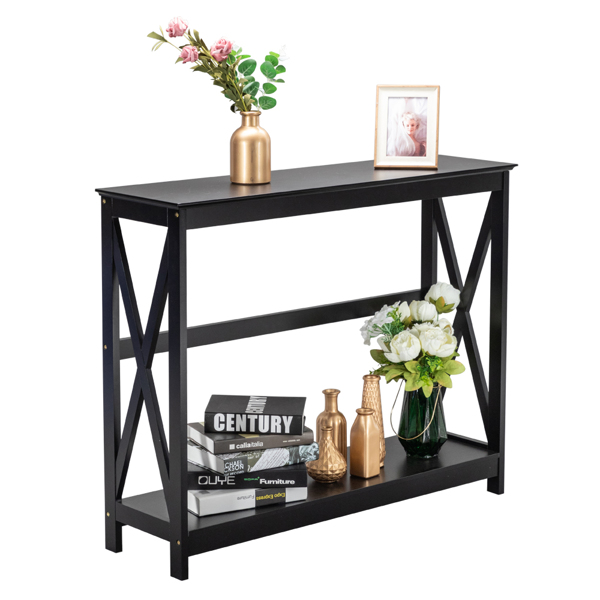 Side Cross Porch Table Black